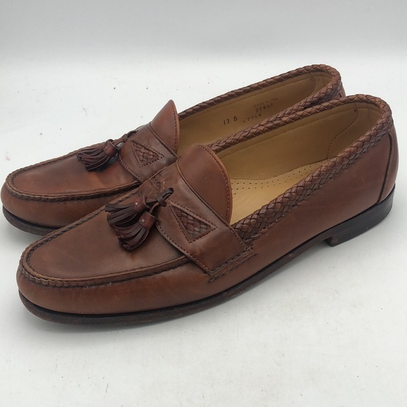 Allen Edmonds Maxfield tassel brown leather loafers. Size 13. - Picture 3 of 7